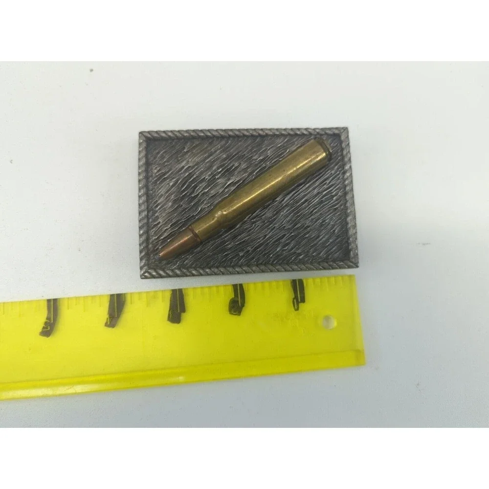 Vintage 1980 Bergamot Brass Works Bullet Belt Buckle Win-Man‎ Marketing Co Inert